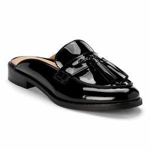 Vionic Black Patent Leather Loafer Mules -size 7.5